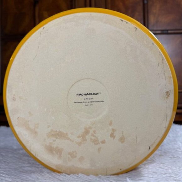 NWOT Racheal Ray Yellow 2.75qt Round Handled Baking Dish with Lid - Picture 9 of 12